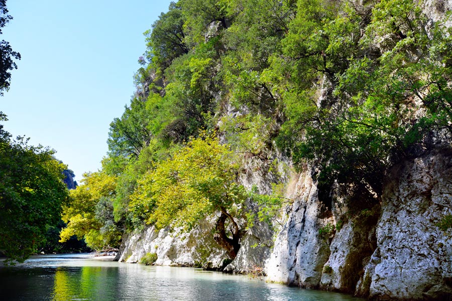 Acheronfloden i naturområdet Gliki, Grekland