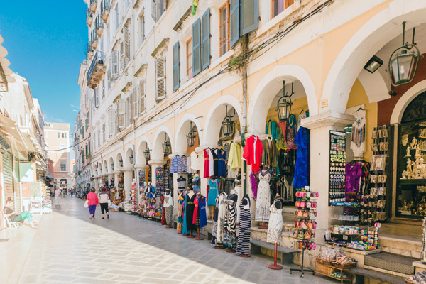 Winkelen op Corfu