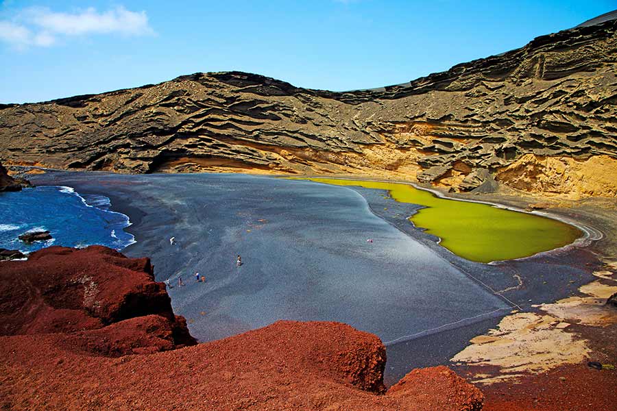 El Golfo en het smaragdgroene kratermeer Charco de los Clicos